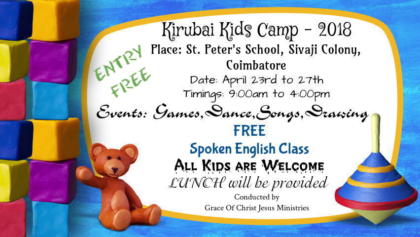Kirubai Kids Camp - 2018 @ St.Peter School